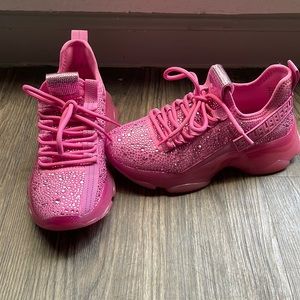 Pink Rhinestone Steve Madden Tennis Shoes